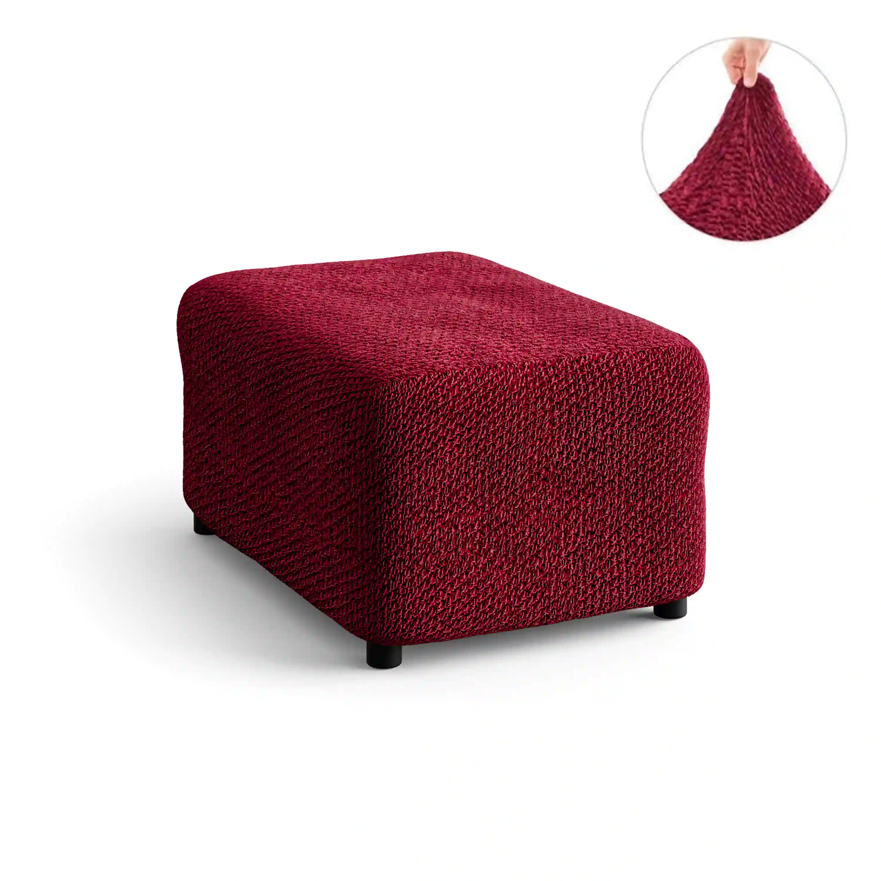 Footstool Cover - Bordeaux, Velvet